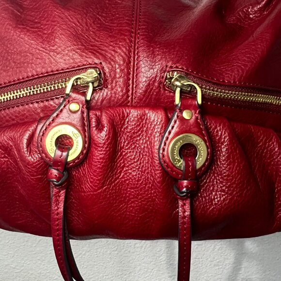B. Makowsky Red Leather Hobo Bag - Picture 3 of 15
